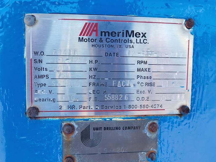 Used Skid Mounted Continental EMSCO F-1000 Triplex Mud Pump