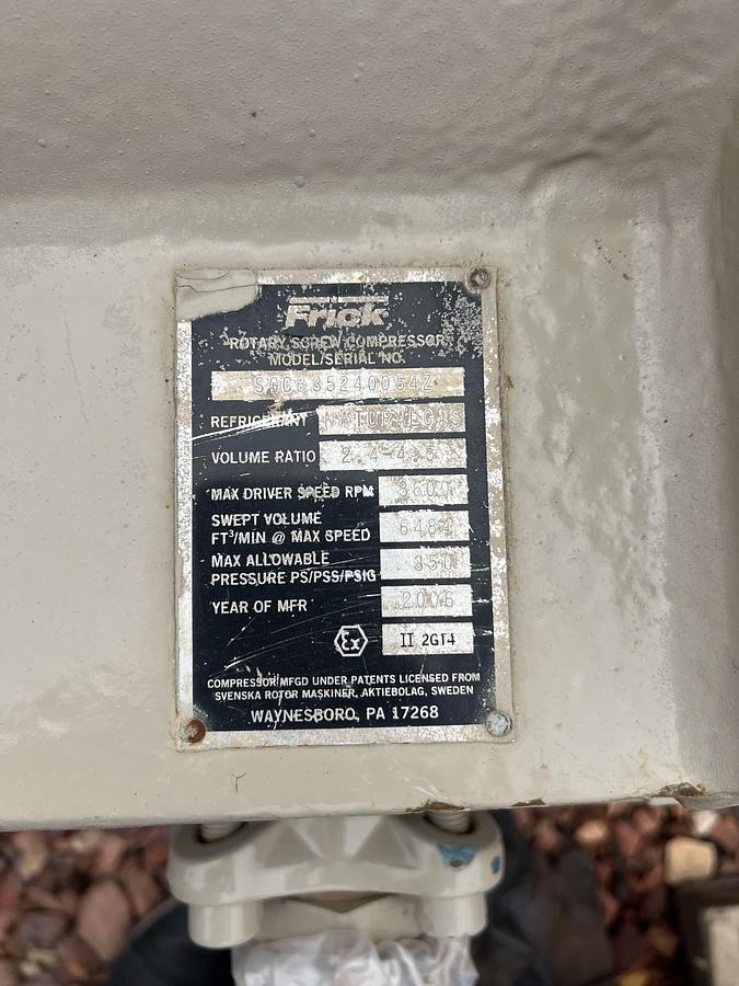 Used FRICK SGCB3524 ROTARY SCREW COMPRESSOR