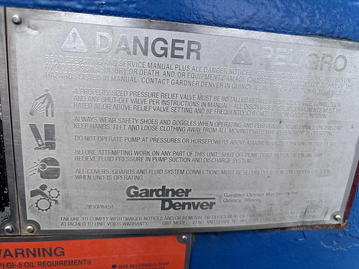 Used GARDNER DENVER PAH TRIPLEX PUMP