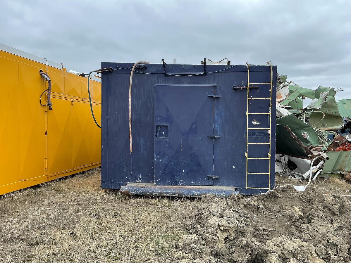 Used Welded Steel Enclosed Mud Pump Shed Skid 