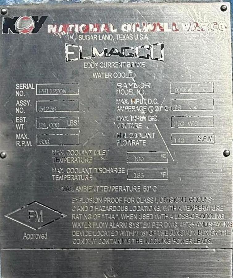 Used National 110UE DrawworksLone