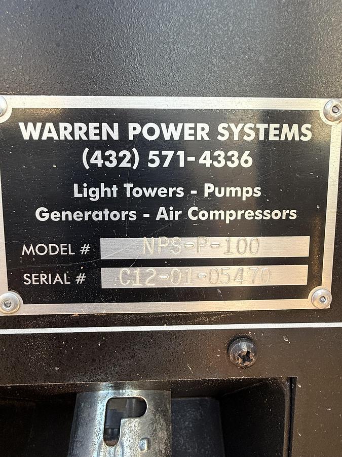 Used Warren Power Systems 3 Phase/60HZ/480V Generator