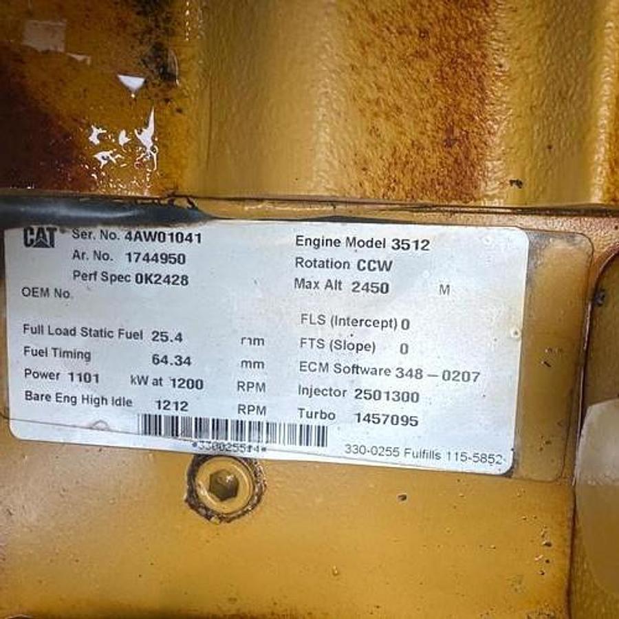 Used CAT 3512 B Engine w/Generator Drive