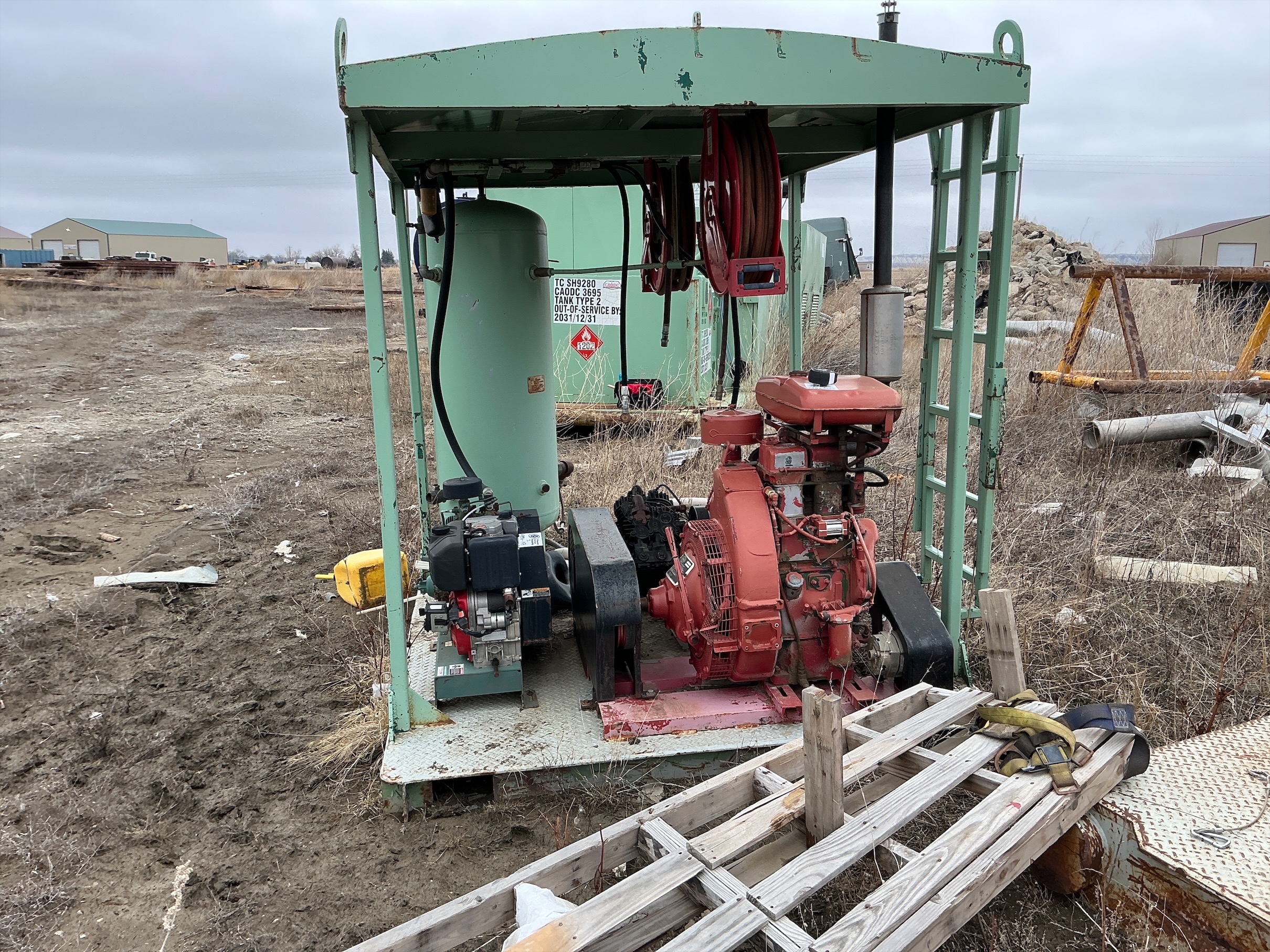 Used Welded Steel Air Compressor w/Shed 