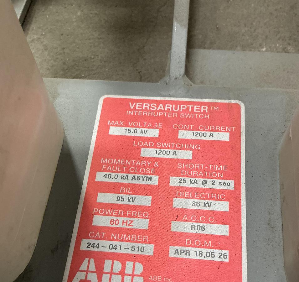 Used 2005 ABB Inc. Interrupter Switch