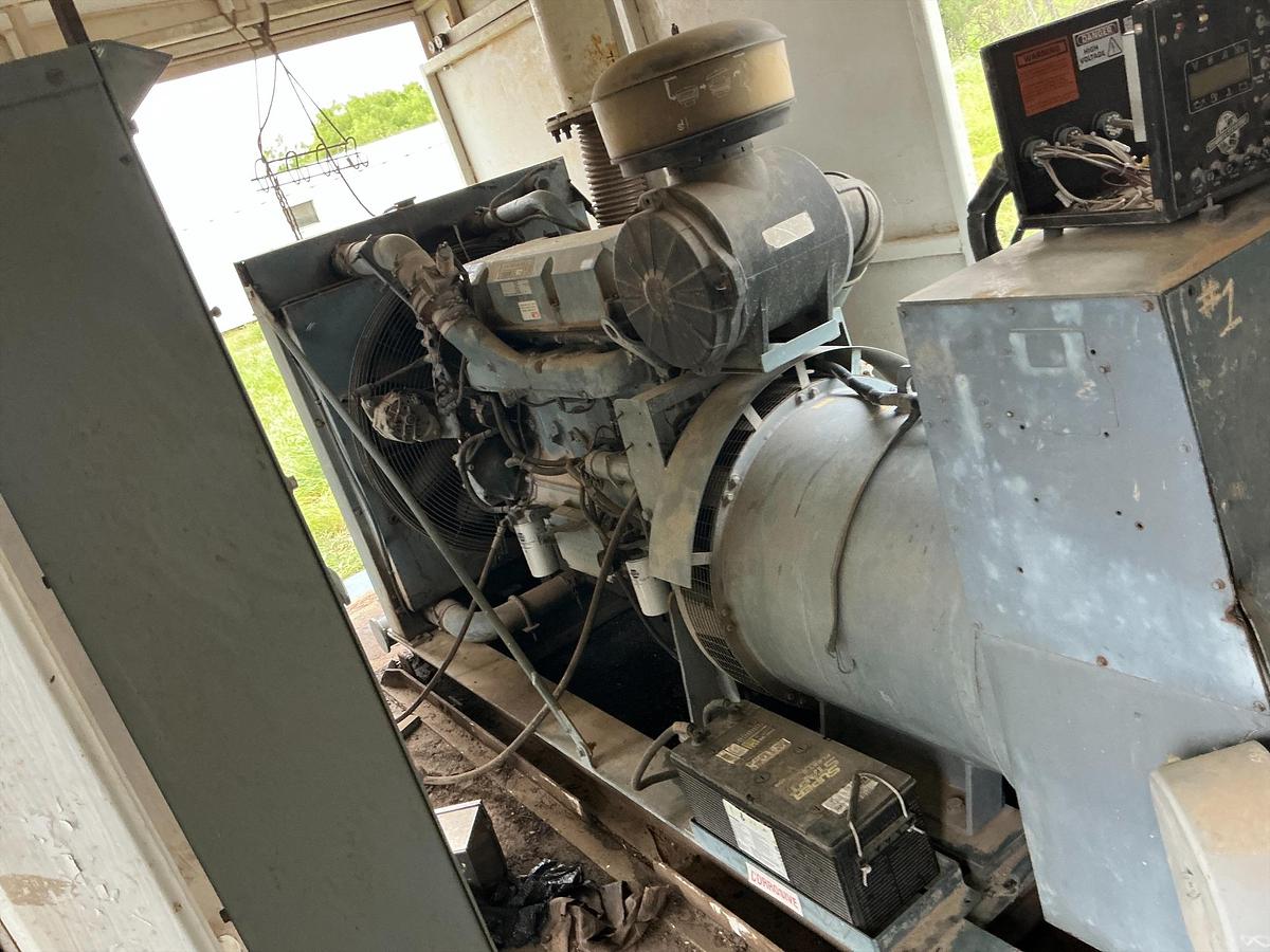 Used Detroit Series 60 Diesel Engine with Generator Skid, Switch Gear, Compressor