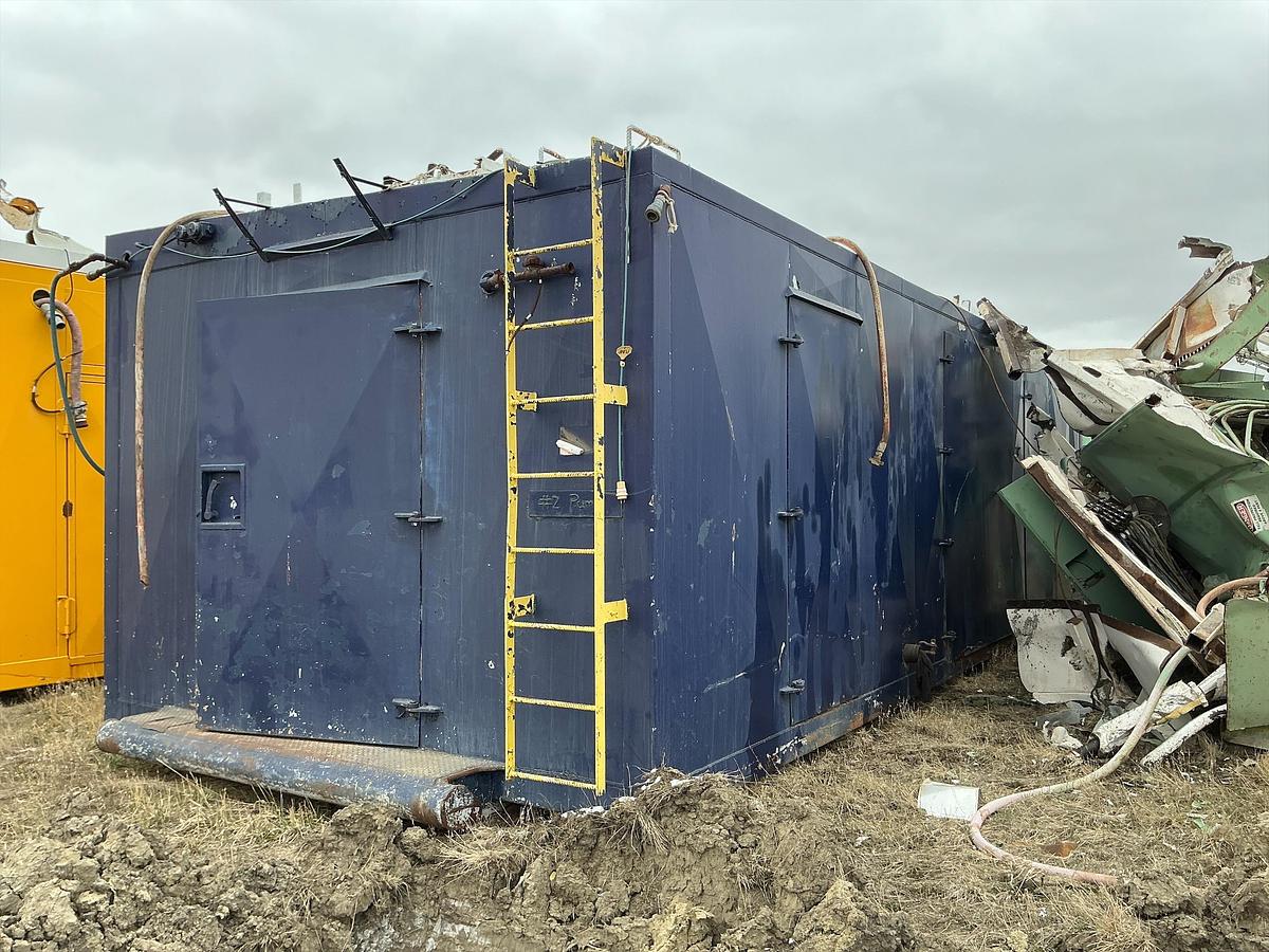 Used Welded Steel Enclosed Mud Pump Shed Skid 