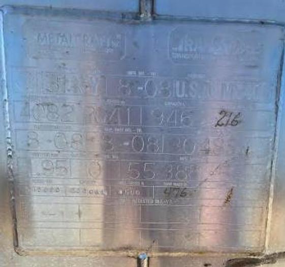 Used TranStore Stainless Steel IBC Tank - 250 Gallon