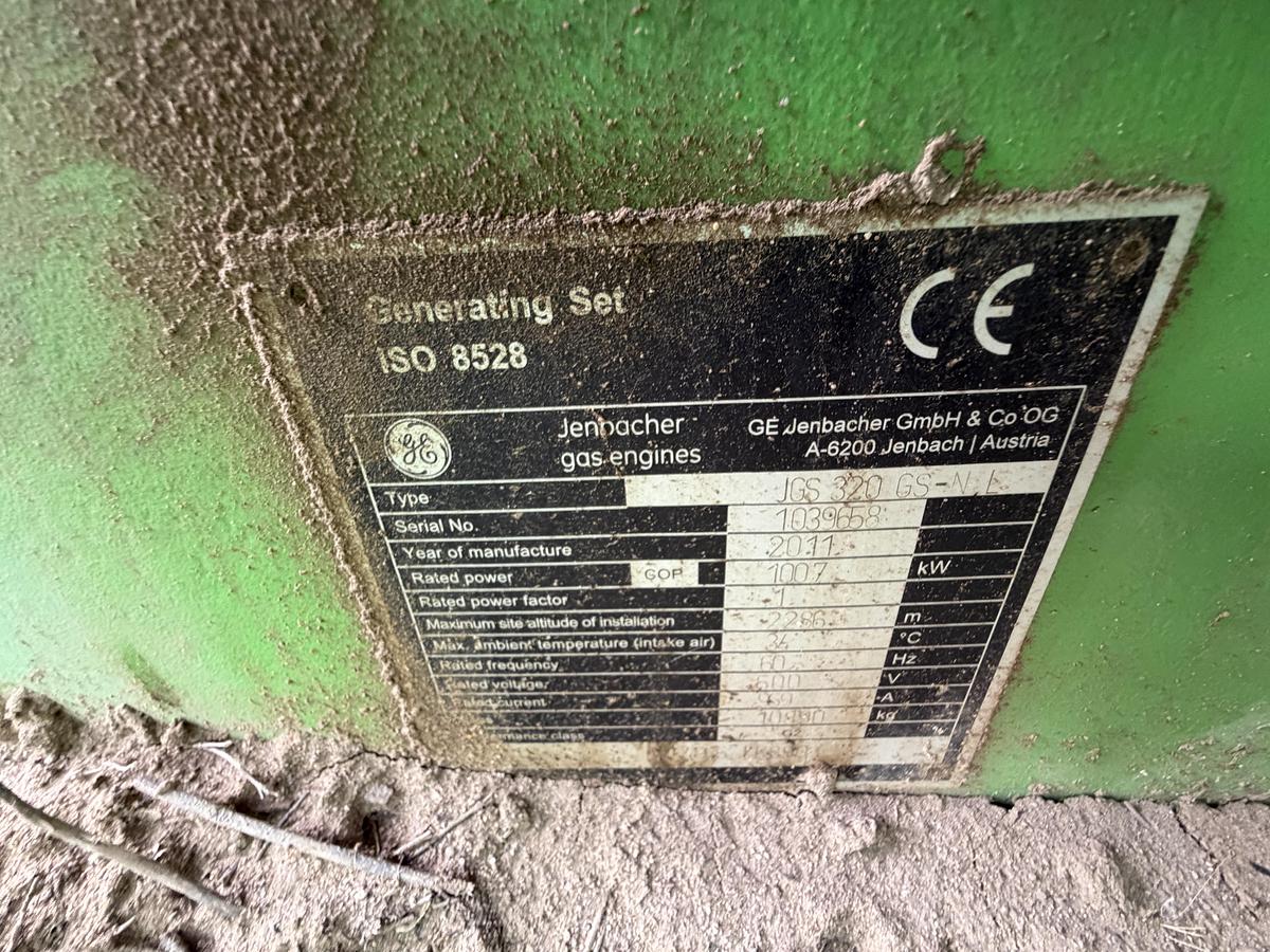 Used 2011 General Electric Jenbacher JGS 320 GS Natural Gas Generator 1712KW
