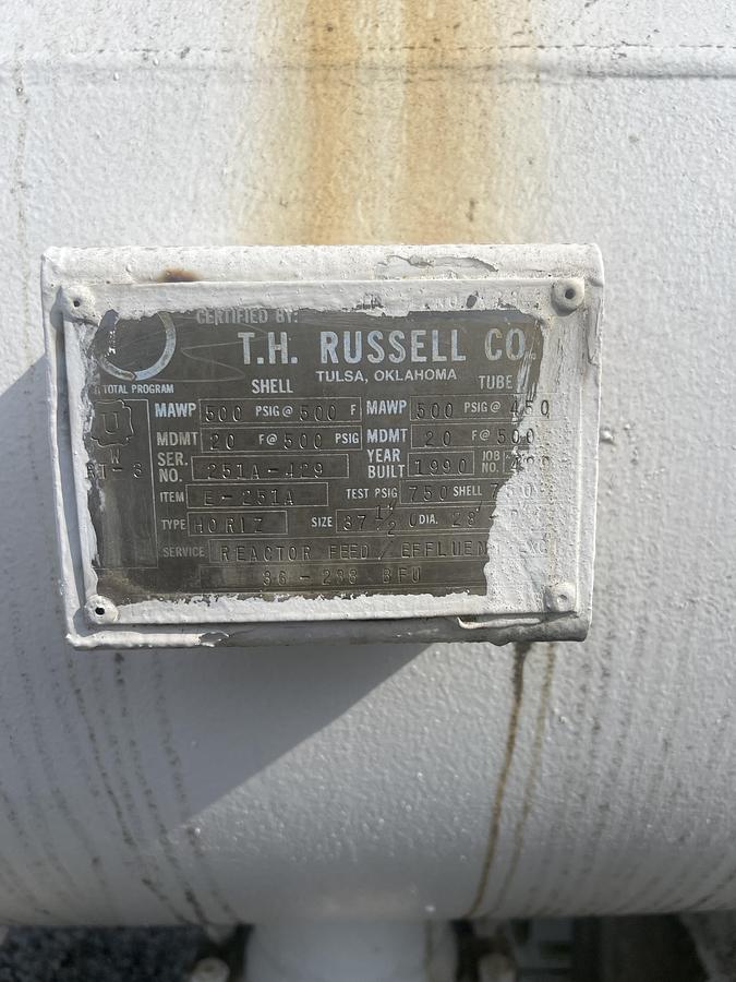 Used 1990 TH Russell CO Double Tank Gas Exchanger