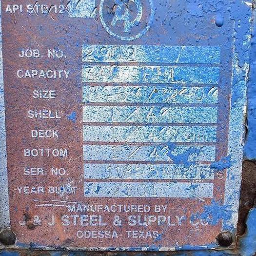 Used 2001 J & J Steel and Supply Co. Skidded Fuel Tank