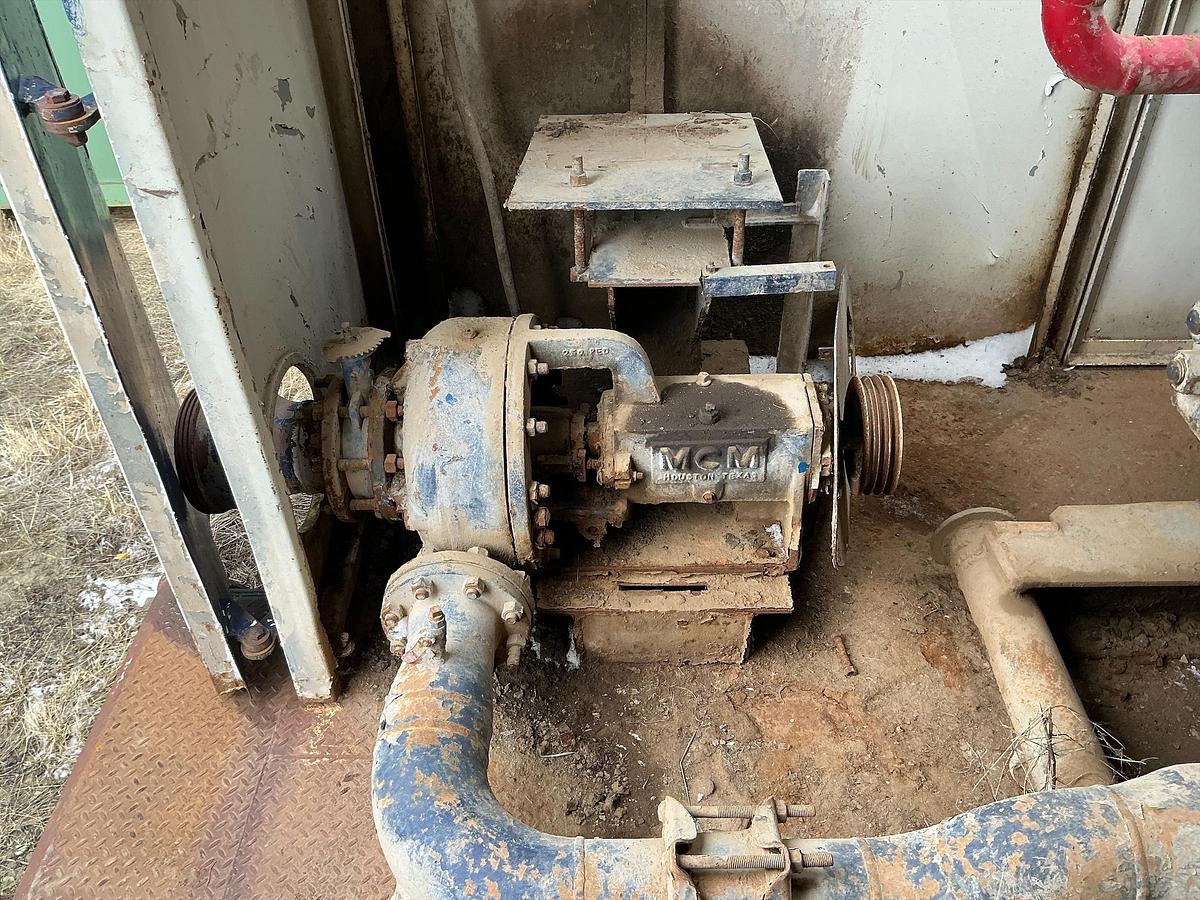 Used Welded Steel Enclosed Mud Pump Shed Skid 