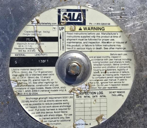 Used DBI SALA Ultra-Lock Self Retracting Lifelines
