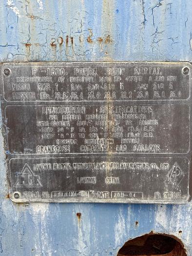 Used 2011 BOMCO/ Emsco Copy/ HT F 1600 MUD PUMP