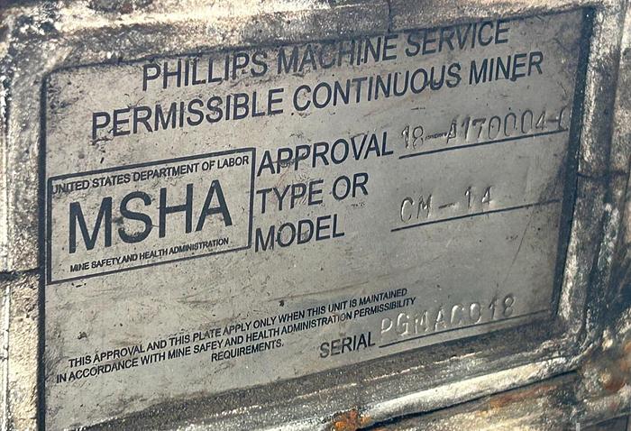 Used 2011 Joy/ Phillips Machine Rebuild 14CM15-11CX Continuous Miner