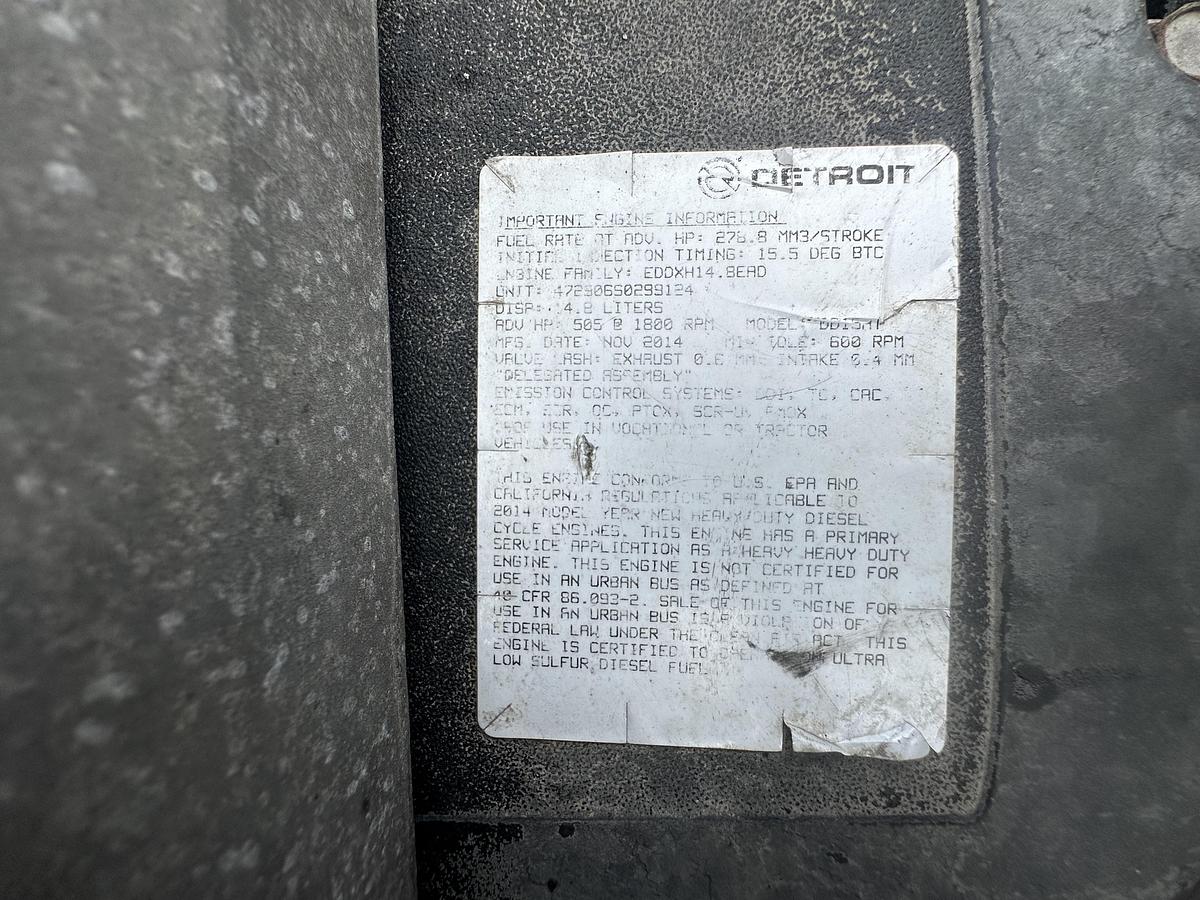 Used 2014 DETROIT DIESEL Engine: EDDXH14    Transmission Mercedes model A 960 261 9603 AUTO/MANUAL 12 speed