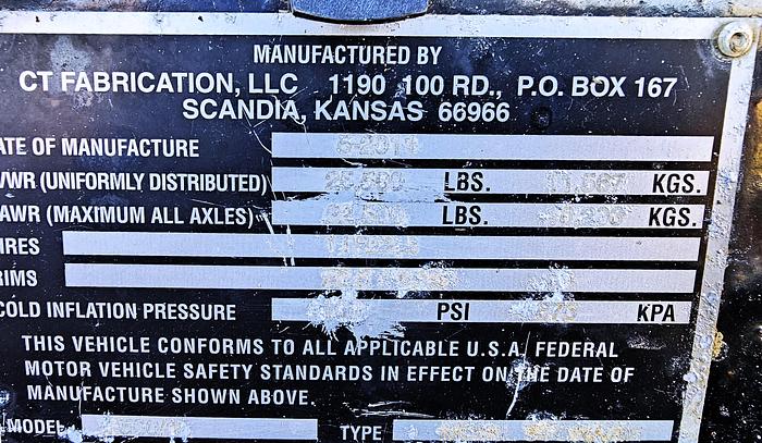 Used 2011 CT Fabrication Stand Flat Top Mobile 500 BBL 21000 Gallons