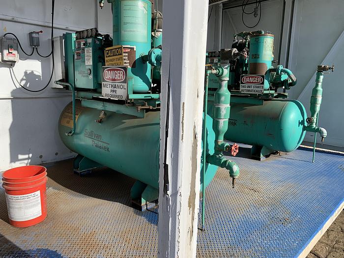Used Sullivan Palatek 50DG screw air compressor shed