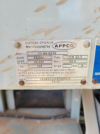 Used 2010 Appco Sand King FS-40 Portable Transfer Trailer