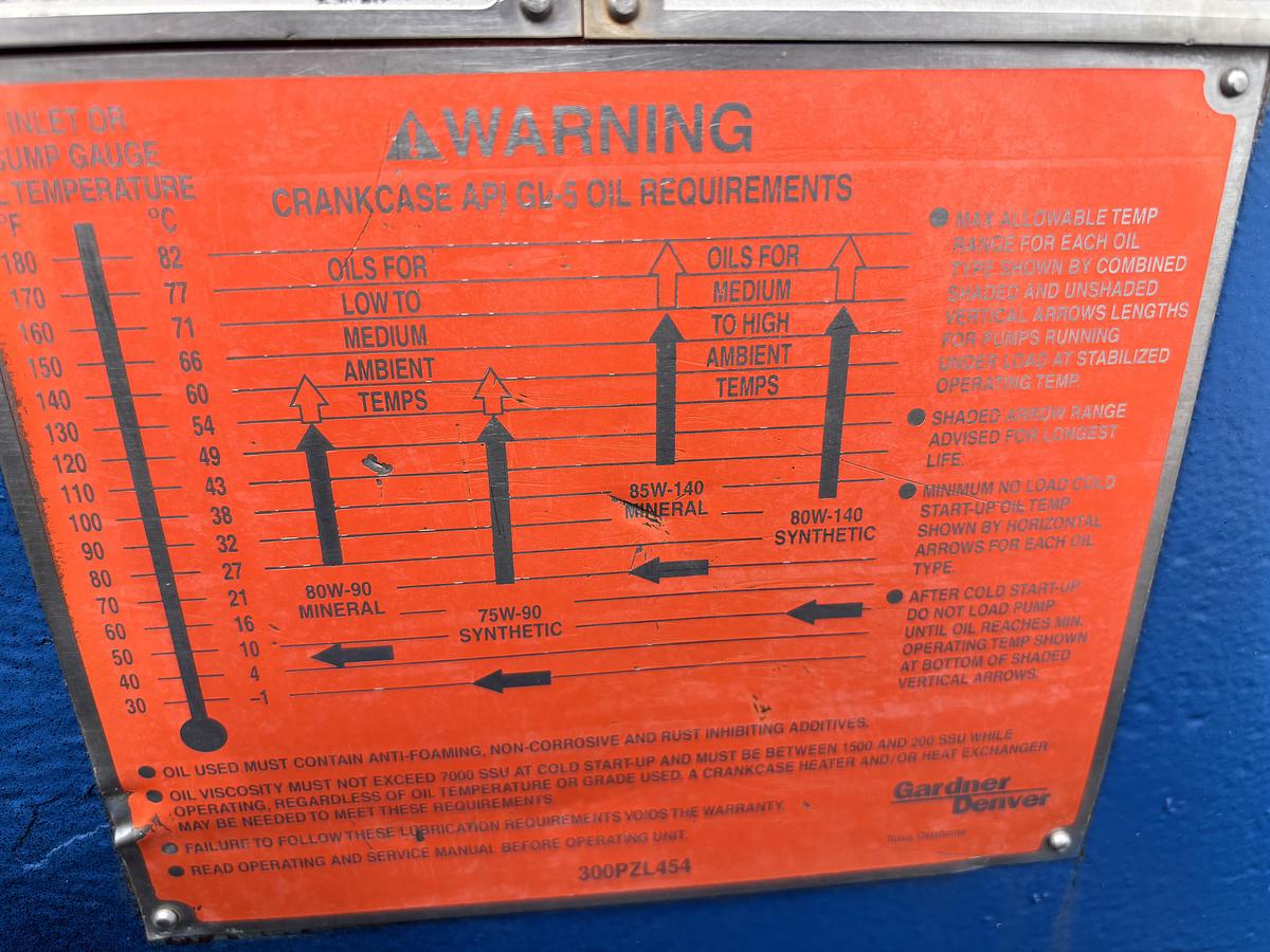 Used GARDNER DENVER PAH TRIPLEX PUMP