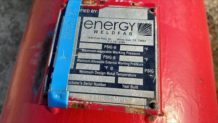 Used Energy WeldFab 5000 PSI Pressure Vessel