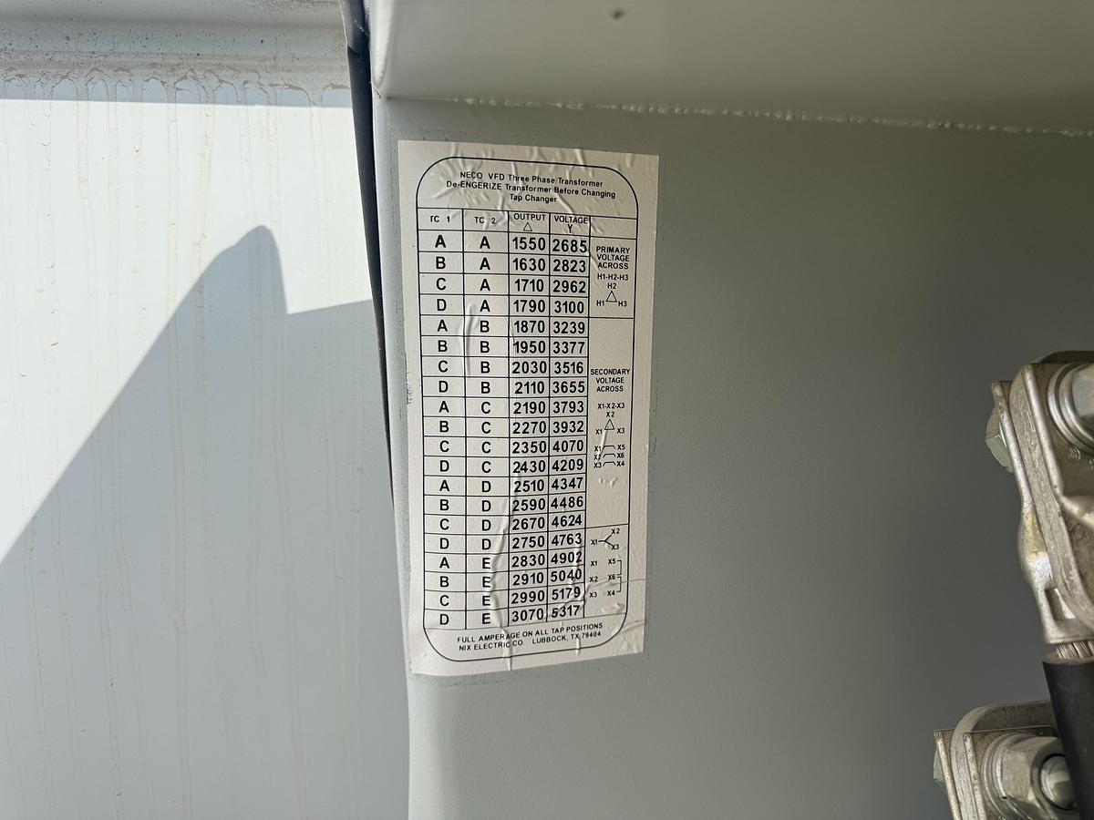 Used 2008 NECO 600 KVA oil field transformer