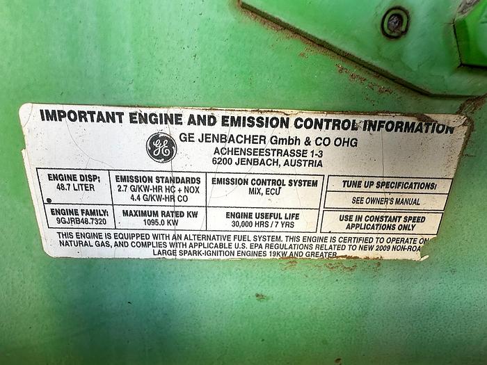 Used 2011 General Electric, Jenbacher J 320 GS Natural Gas Generator