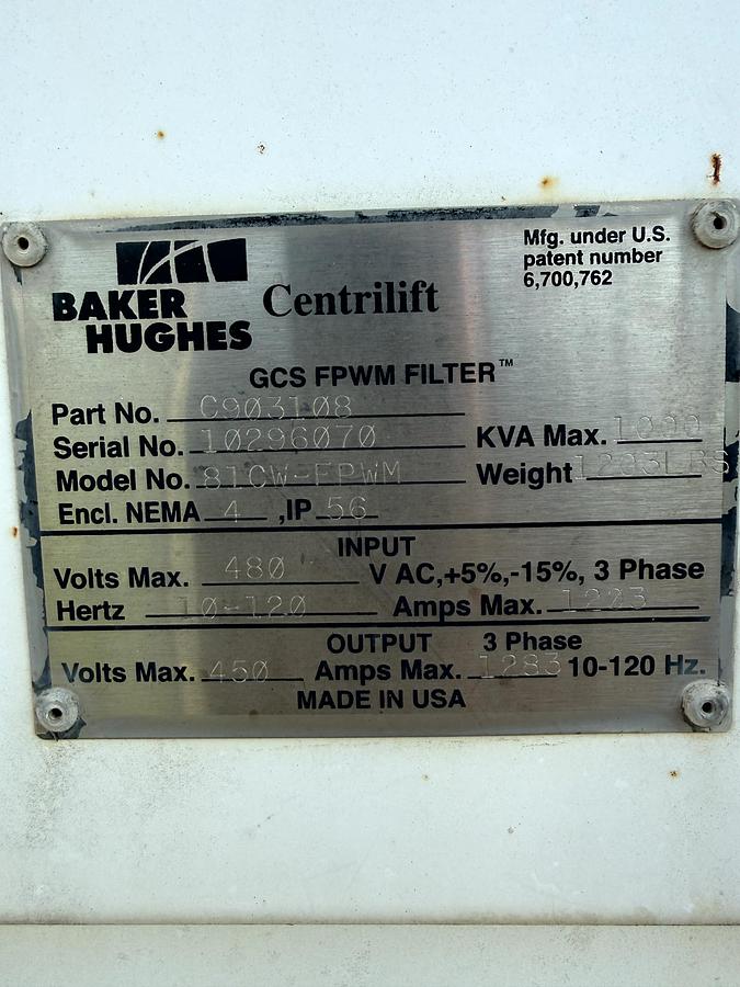 Used Centrilift Variable Frequency Controller