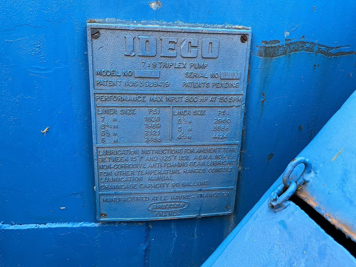 Used IDECO T800 Mud Pump Skid 