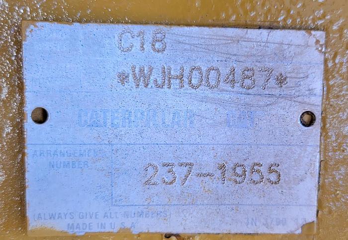 Used Cat C18 Engine w/Oil Works Torque Converter Skidded