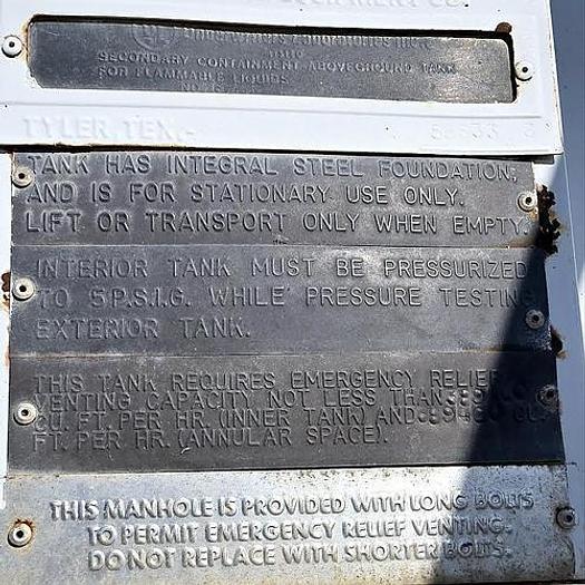 Used 12,000 Gallon Skidded Fuel Tank