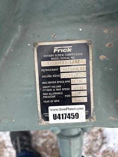 Used 2008 Frick Rotary screw compressor SGCH35150128Z
