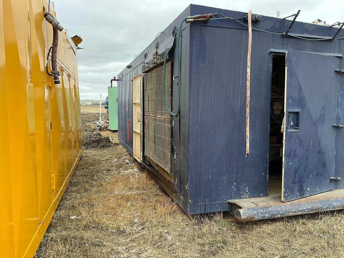 Used Welded Steel Enclosed Mud Pump Shed Skid 