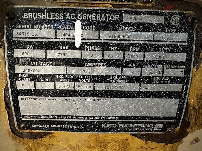 Used 2001 Cat 3508-B 800KW Generator