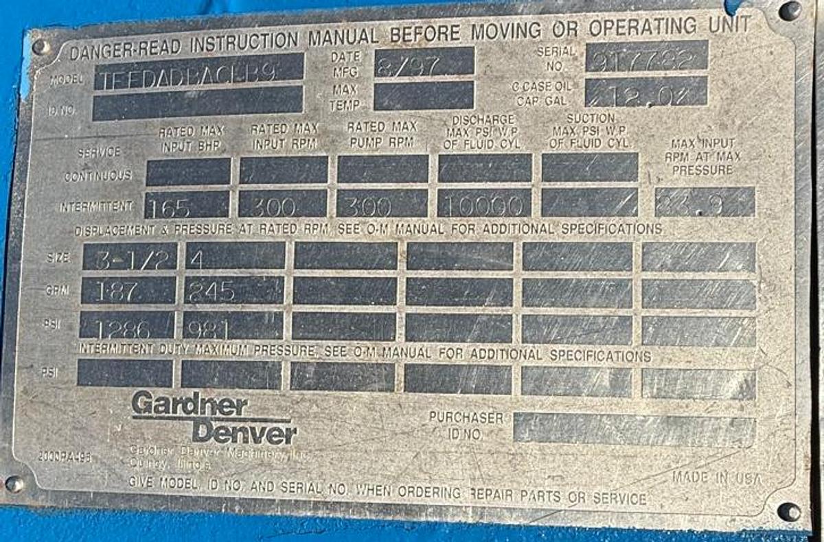 Used Gardner Denver TEE Pump