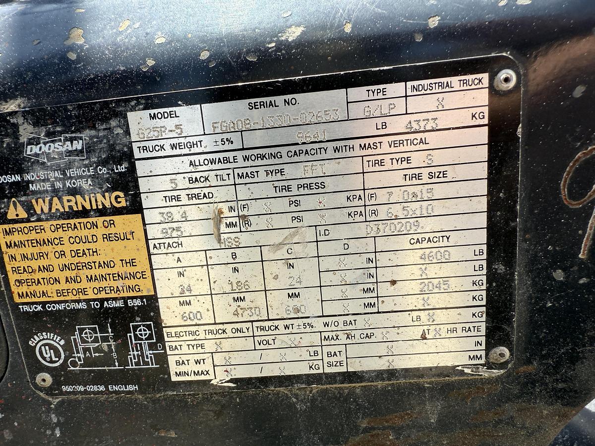 Used Doosan G25P-5 Forklift