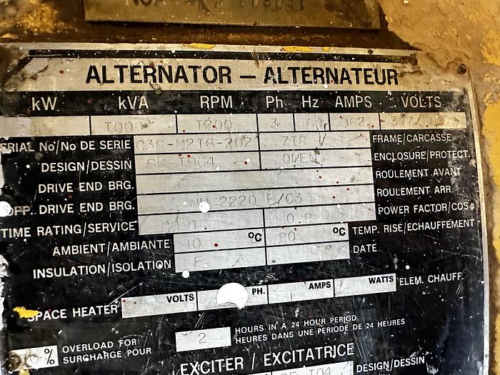 Used 2001 Cat 3508-B 800KW Generator