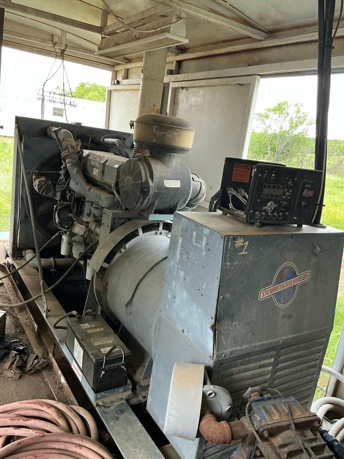 Used Detroit Series 60 Diesel Engine with Generator Skid, Switch Gear, Compressor
