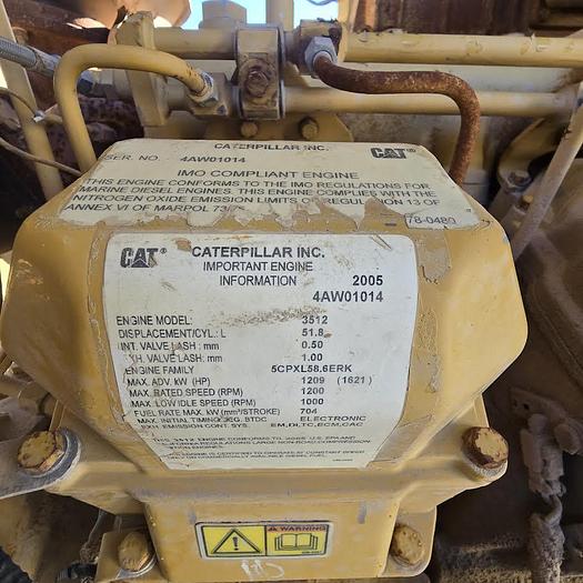 Used 2006 CAT 3512-B Diesel Engine with Kato 1204 kW Generator #2