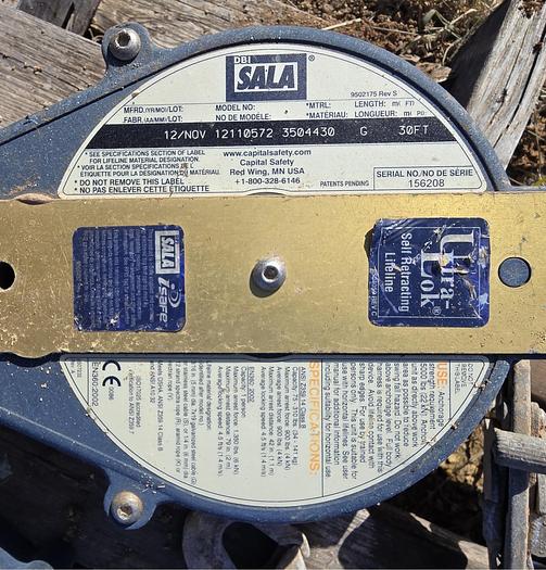 Used DBI SALA Ultra-Lock Self Retracting Lifelines