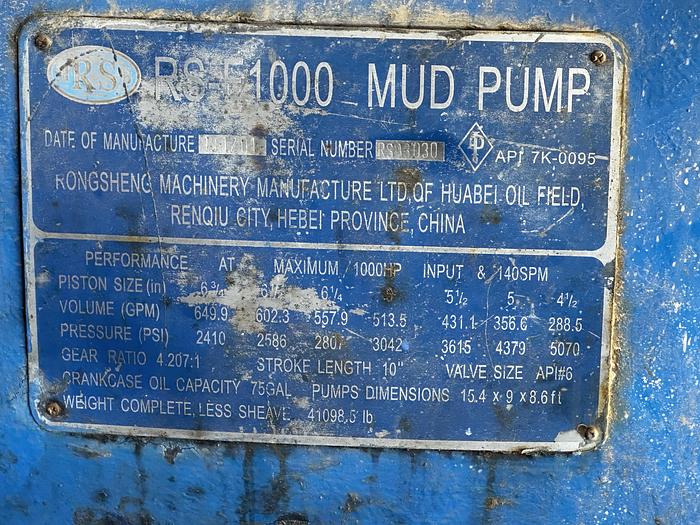 Used Bomco RSF 1000 Mud Pump