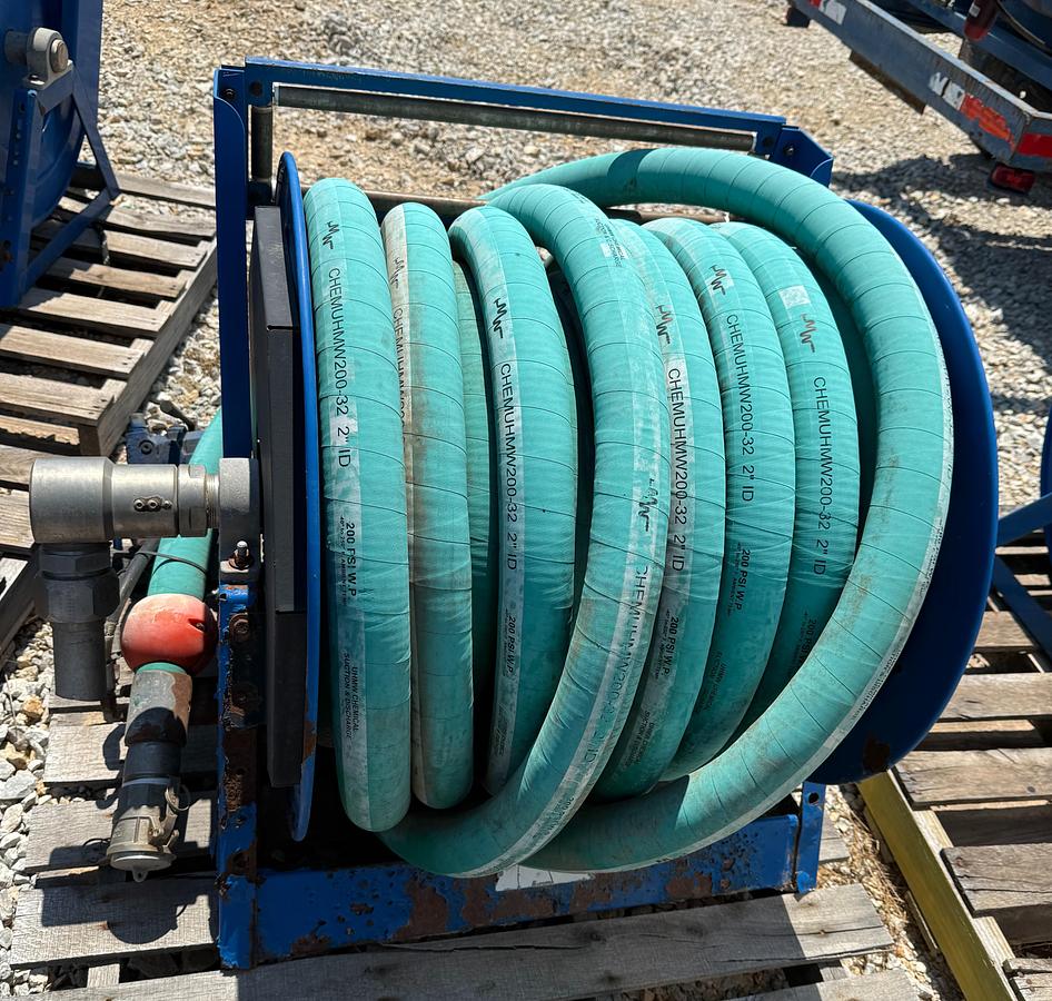 Used 2" Hydraulic Hose w/Valve on Cox Reel