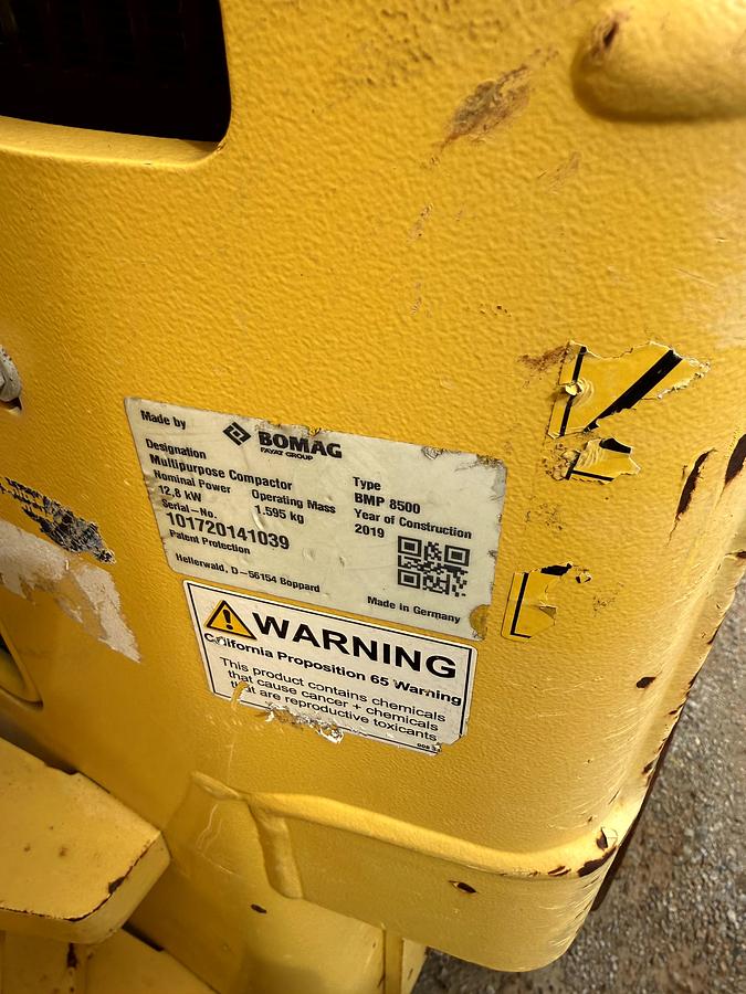 Used Bomag Trench Compactor
