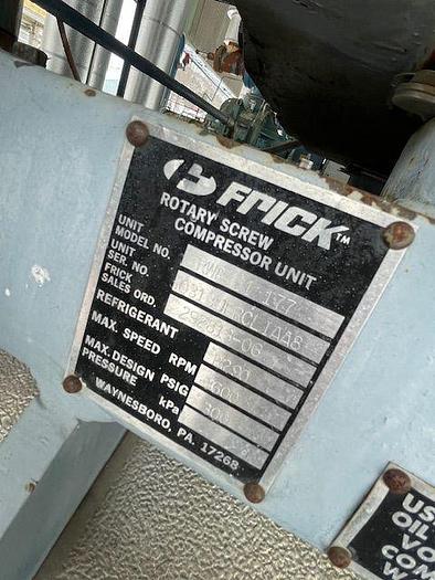 Used FRICK ROTARY SCREW COMPRESSOR RWB II 177