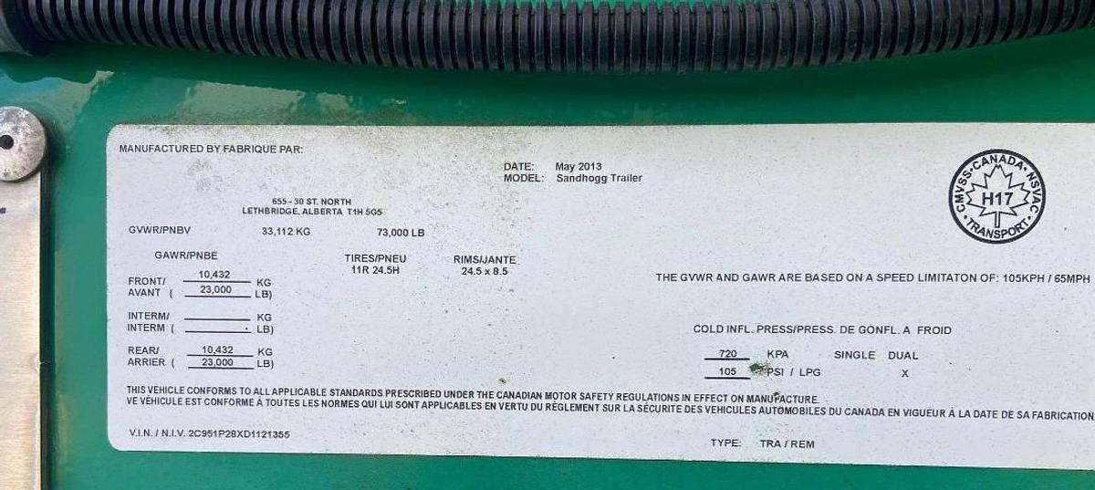 Used 2013 CHARLTON & HILL ESH-1701 T/A SAND HOGG TRAILER