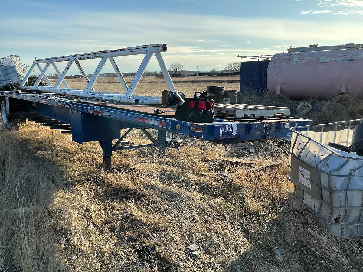 Used Welded Steel 45’ Spread Axle Flatbed Trailer