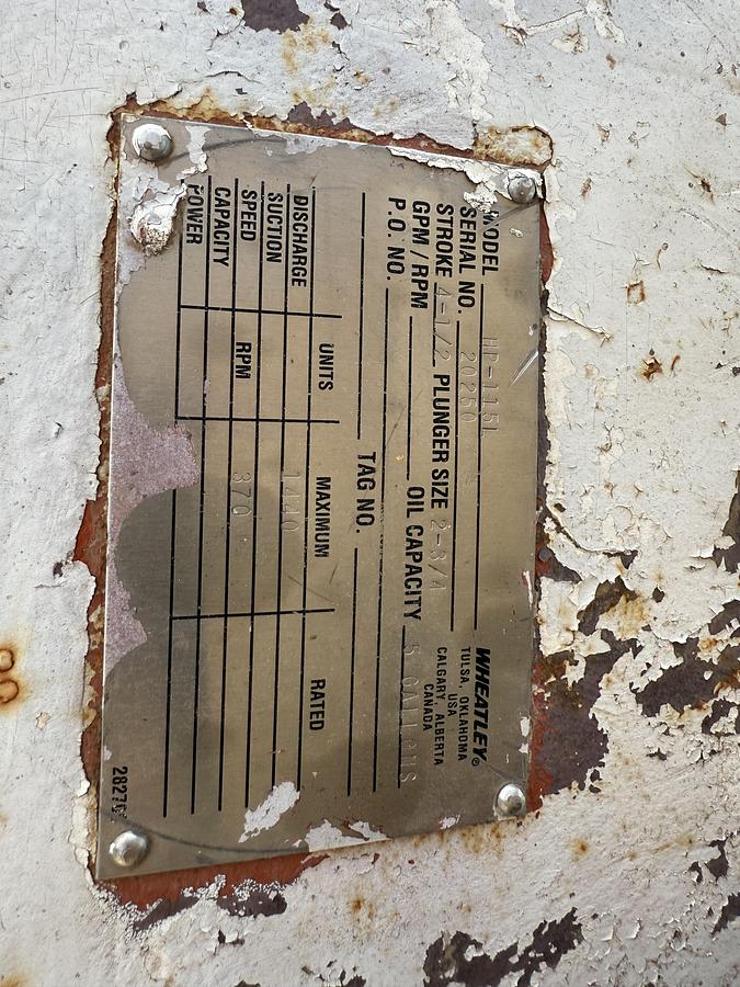 Used Wheatley Triplex Pump