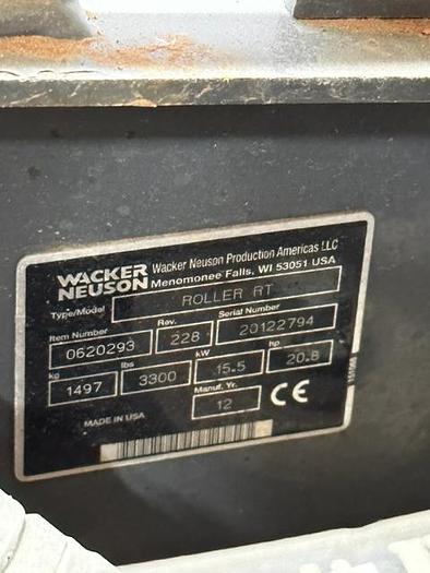 Used 2012 Wacker Neuson Roller RT