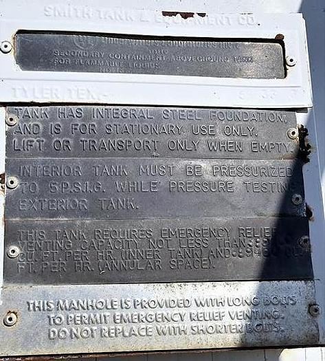 Used 12,000 Gallon Skidded Fuel Tank