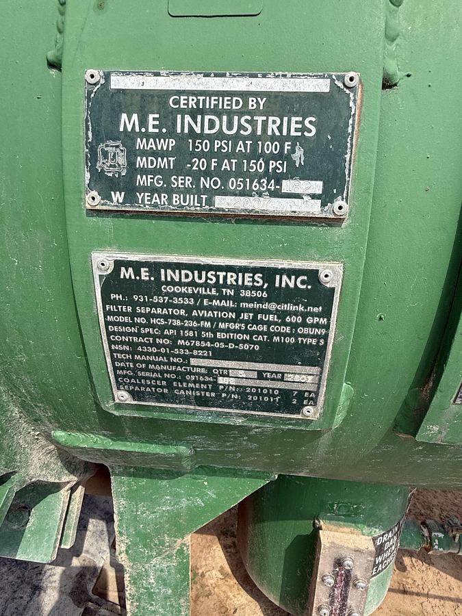 Used Facet HCS-738-236-FM Liquid Fuel Filter/Separator